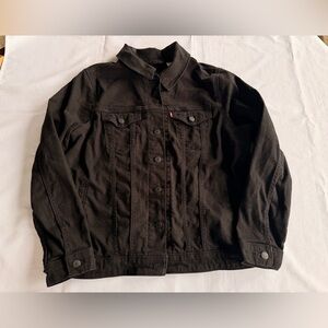 Levi's Wellthread Women’s Trucker Jacket in Wave Black Denim Size 1X